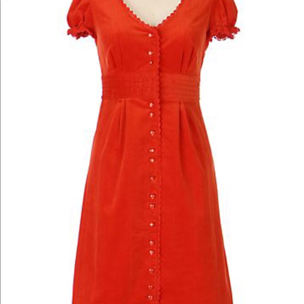 ANTHROPOLOGYsz8 orange corduroy w/lace trim